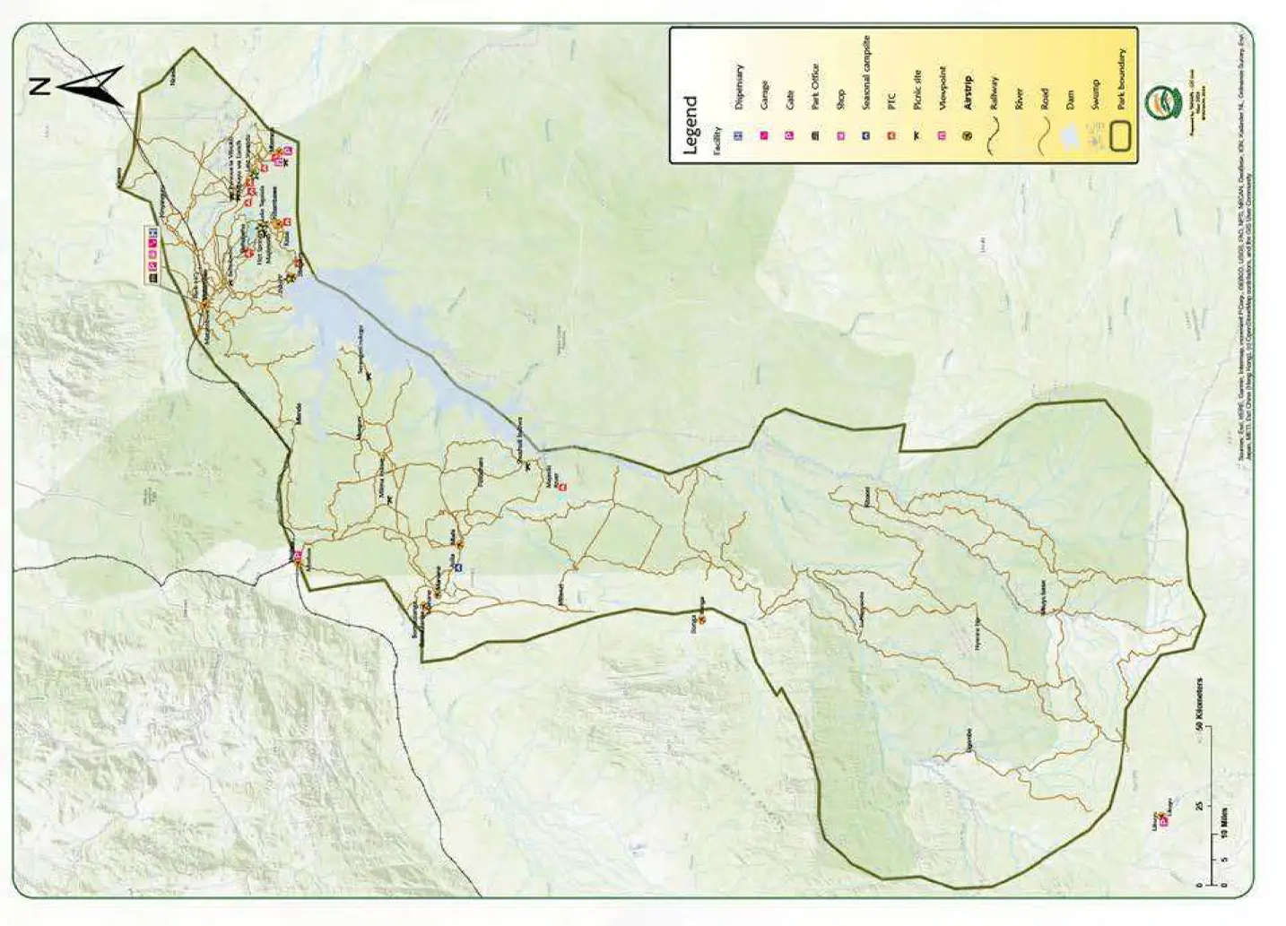 Map of  Selous Game Reserve