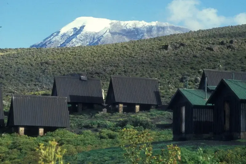 Climbers on a steep section of Kilimanjaro
