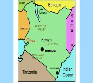 Map of Lake Victoria, Kenya