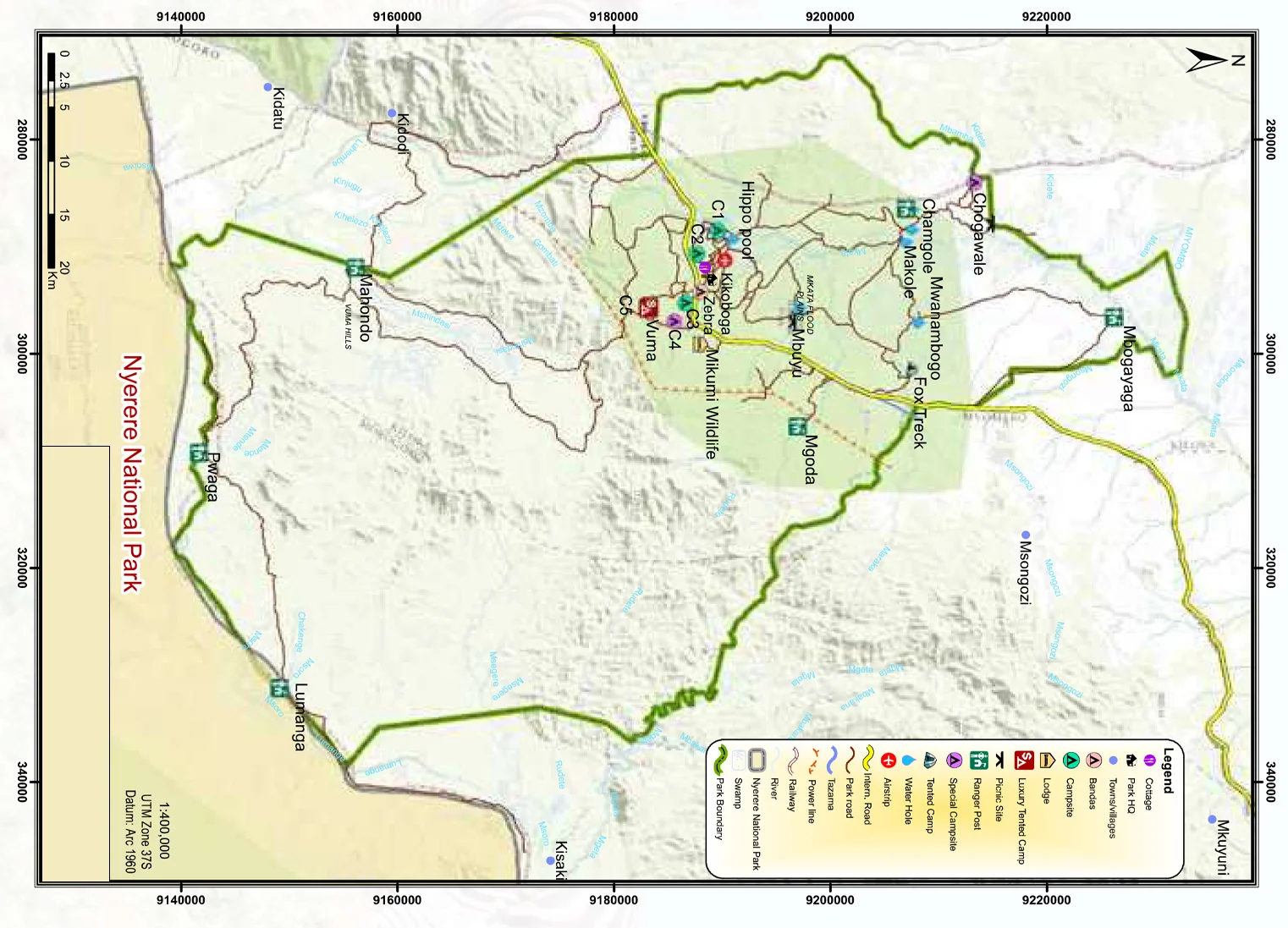 Map of Mikumi National Park