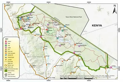 Map of Mkomazi National Park