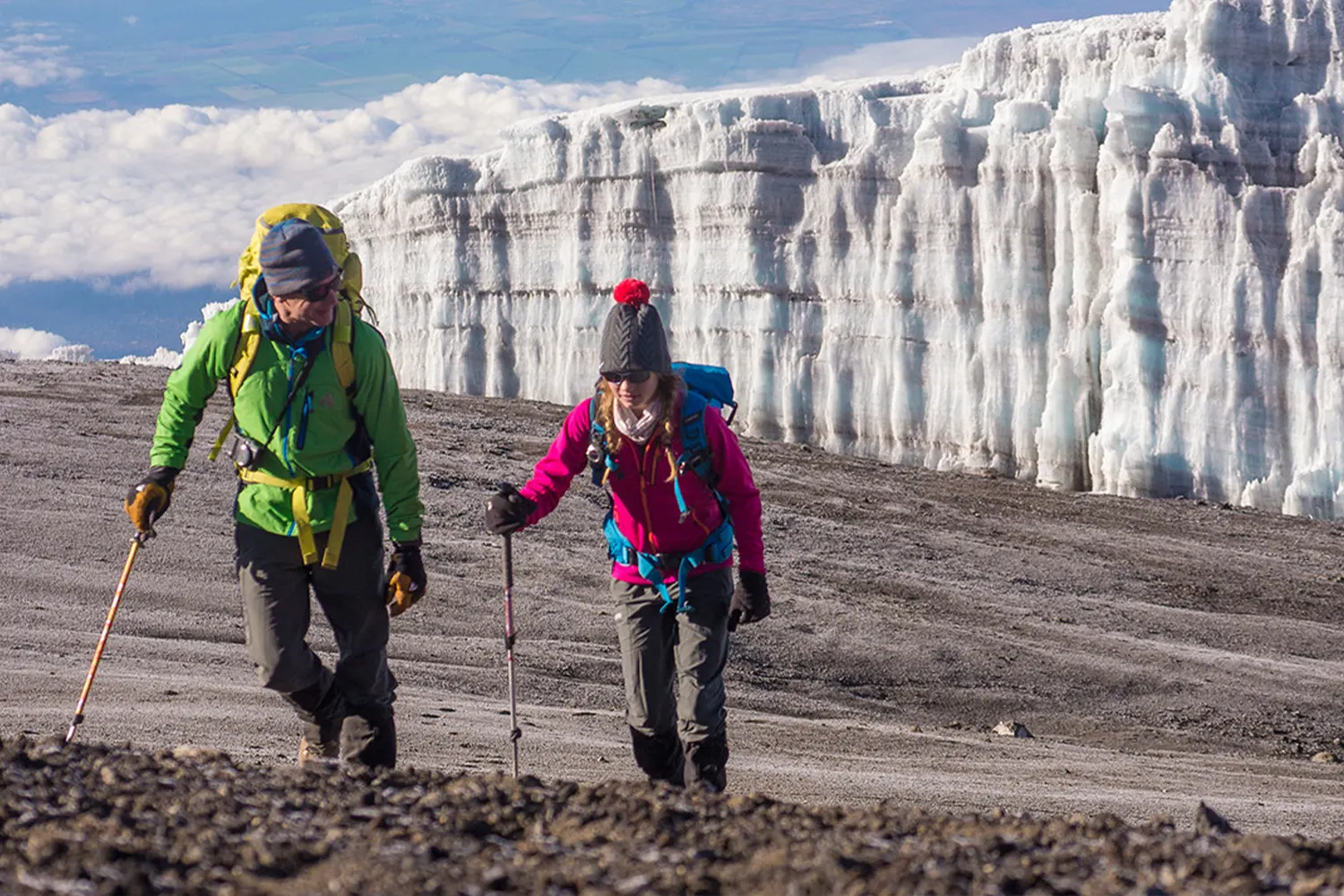 couples trekking Mount Kilimanjaro