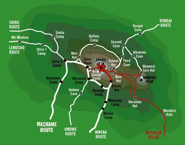 Mount Kilimanjaro Map And Routes