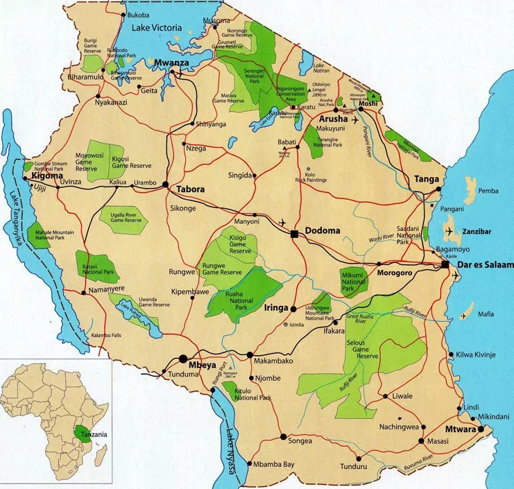 The Arusha Manifesto The History Of Tanzania National Parks   Tanzania Parks Map.webp