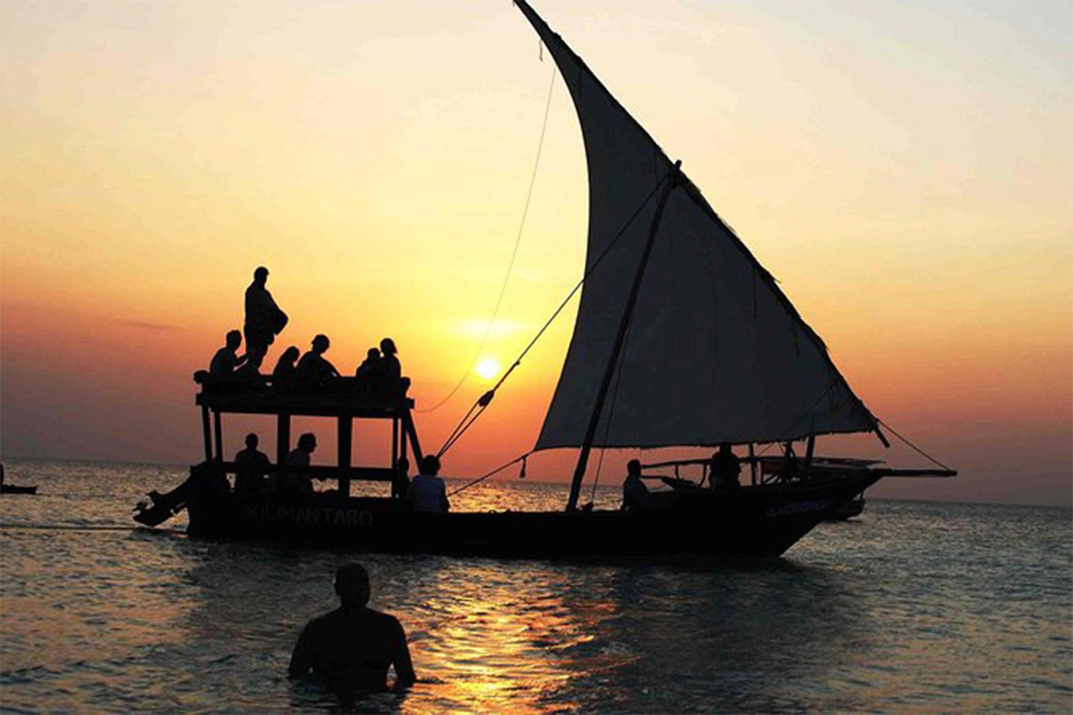 Traditional sunset dhow cruise tour in Zanzibar